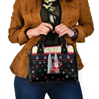 Malaysia Christmas Shoulder Handbag with Santa Claus Petronas Towers Snowflakes and Festive Icons - Wonder Print Shop