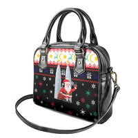 Malaysia Christmas Shoulder Handbag with Santa Claus Petronas Towers Snowflakes and Festive Icons - Wonder Print Shop