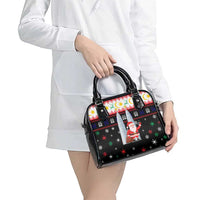 Malaysia Christmas Shoulder Handbag with Santa Claus Petronas Towers Snowflakes and Festive Icons - Wonder Print Shop