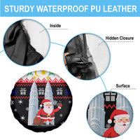 Malaysia Christmas Spare Tire Cover with Santa Claus Petronas Towers Snowflakes and Festive Icons - Wonder Print Shop
