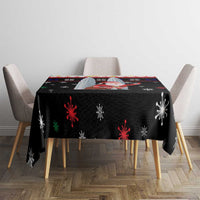 Malaysia Christmas Tablecloth with Santa Claus Petronas Towers Snowflakes and Festive Icons - Wonder Print Shop