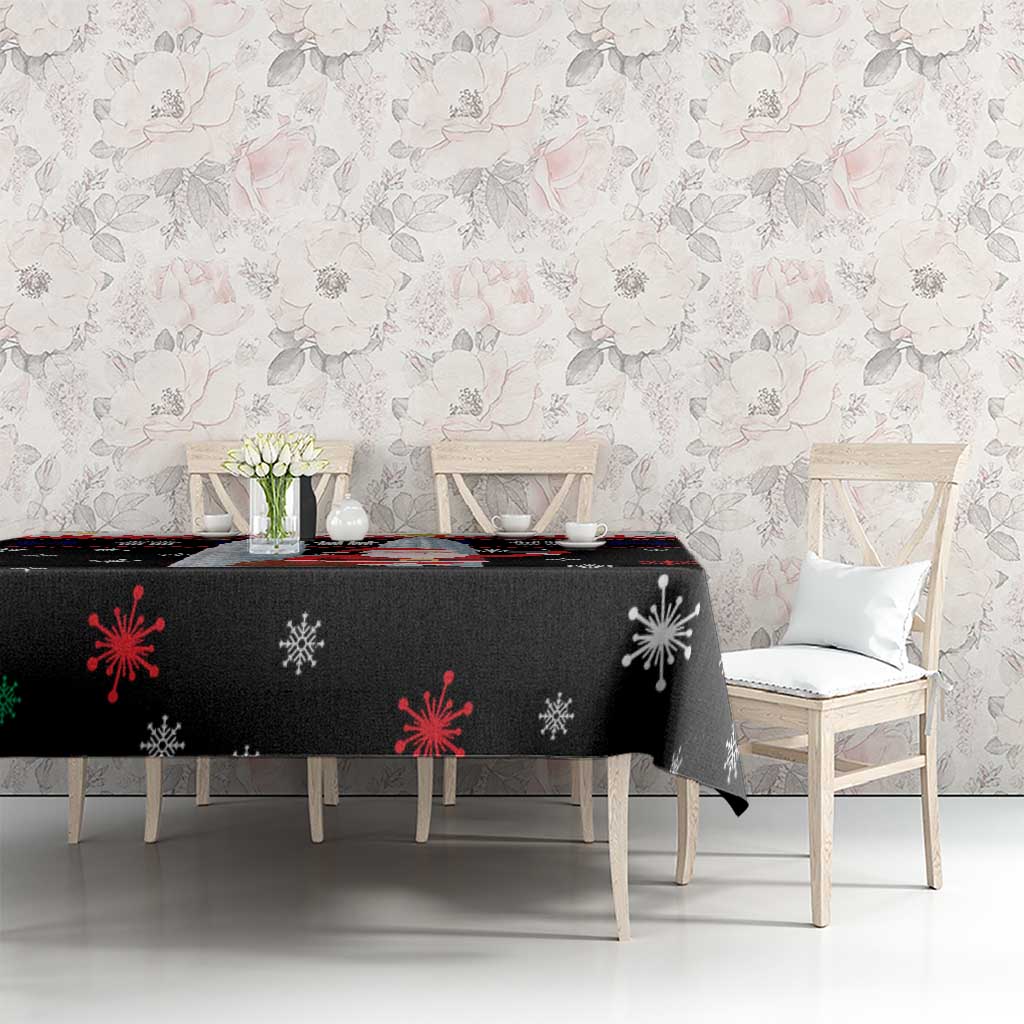 Malaysia Christmas Tablecloth with Santa Claus Petronas Towers Snowflakes and Festive Icons - Wonder Print Shop