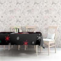 Malaysia Christmas Tablecloth with Santa Claus Petronas Towers Snowflakes and Festive Icons - Wonder Print Shop