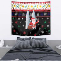 Malaysia Christmas Tapestry with Santa Claus Petronas Towers Snowflakes and Festive Icons - Wonder Print Shop