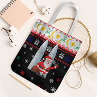 Malaysia Christmas Tote Bag with Santa Claus Petronas Towers Snowflakes and Festive Icons - Wonder Print Shop
