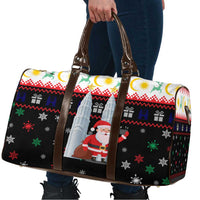 Malaysia Christmas Travel Bag with Santa Claus Petronas Towers Snowflakes and Festive Icons - Wonder Print Shop