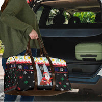 Malaysia Christmas Travel Bag with Santa Claus Petronas Towers Snowflakes and Festive Icons - Wonder Print Shop