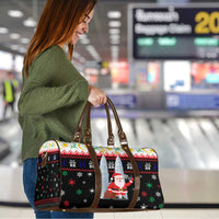 Malaysia Christmas Travel Bag with Santa Claus Petronas Towers Snowflakes and Festive Icons - Wonder Print Shop