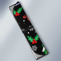 Malaysia Christmas Auto Sun Shade with Tiger Santa Hat Snowflakes and Holiday Tree Pattern - Wonder Print Shop