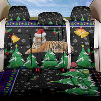 Malaysia Christmas Back Car Seat Cover with Tiger Santa Hat Snowflakes and Holiday Tree Pattern - Wonder Print Shop