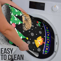 Malaysia Christmas Bathroom Set with Tiger Santa Hat Snowflakes and Holiday Tree Pattern - Wonder Print Shop