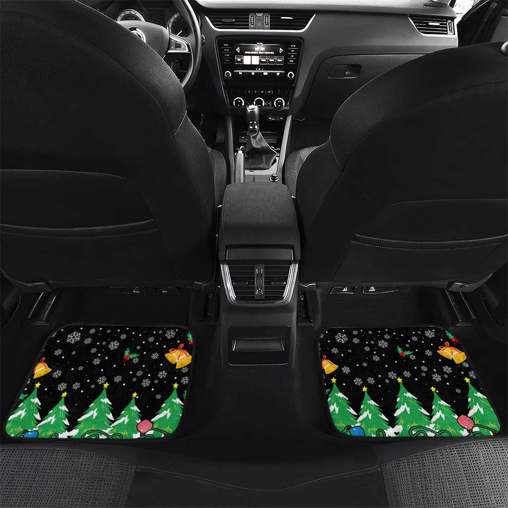 Malaysia Christmas Car Mats with Tiger Santa Hat Snowflakes and Holiday Tree Pattern - Wonder Print Shop