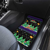 Malaysia Christmas Car Mats with Tiger Santa Hat Snowflakes and Holiday Tree Pattern - Wonder Print Shop