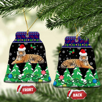 Malaysia Christmas Ceramic Ornament with Tiger Santa Hat Snowflakes and Holiday Tree Pattern - Wonder Print Shop