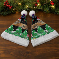 Malaysia Christmas Santa Hat with Tiger Santa Hat Snowflakes and Holiday Tree Pattern - Wonder Print Shop