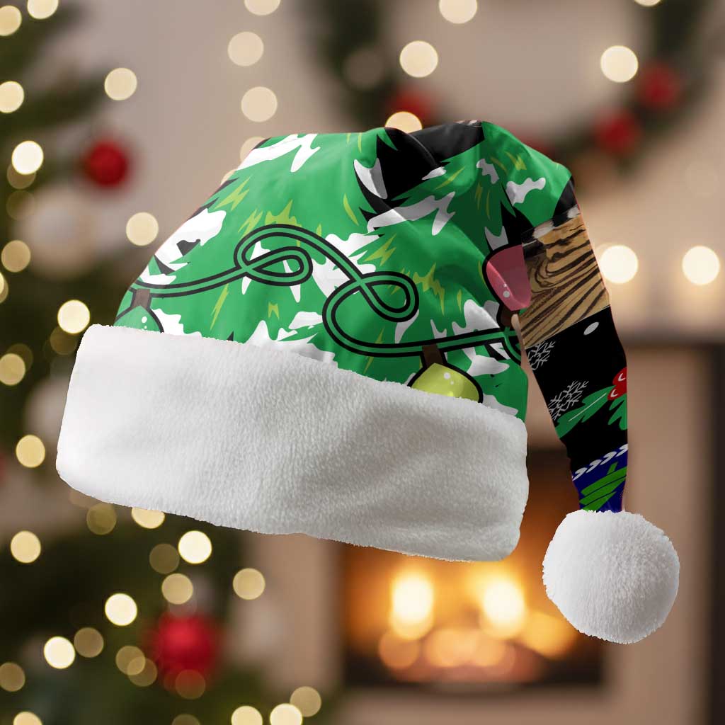 Malaysia Christmas Santa Hat with Tiger Santa Hat Snowflakes and Holiday Tree Pattern - Wonder Print Shop