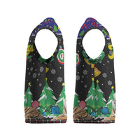 Malaysia Christmas Knitted V-Neck Vest with Tiger Santa Hat Snowflakes and Holiday Tree Pattern - Wonder Print Shop