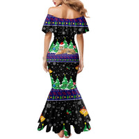 Malaysia Christmas Mermaid Dress with Tiger Santa Hat Snowflakes and Holiday Tree Pattern - Wonder Print Shop