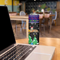 Malaysia Christmas Skinny Tumbler with Tiger Santa Hat Snowflakes and Holiday Tree Pattern - Wonder Print Shop