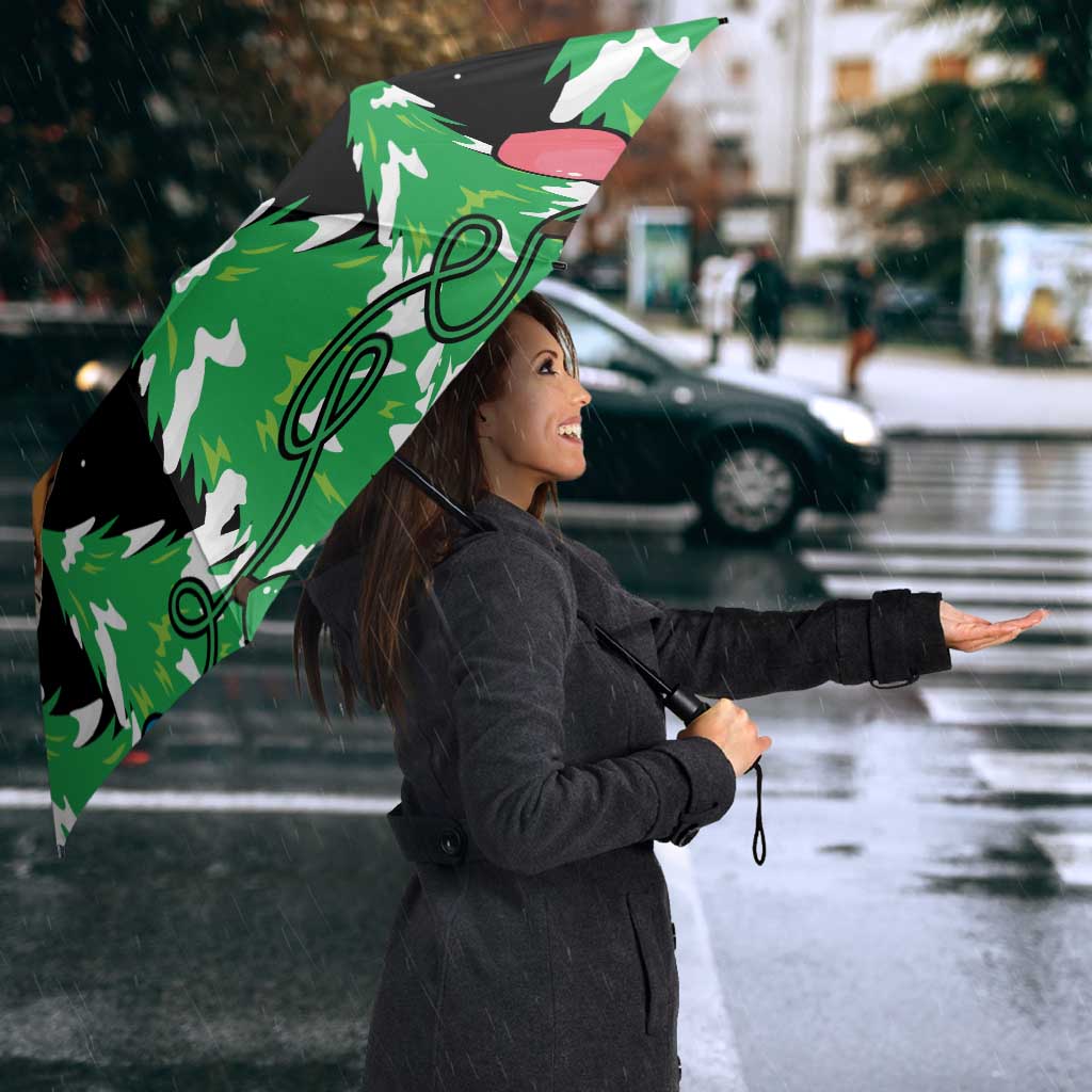 Malaysia Christmas Umbrella with Tiger Santa Hat Snowflakes and Holiday Tree Pattern - Wonder Print Shop