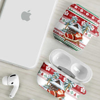 Maldives Christmas AirPods Case with Santa Claus Hammock Palm Trees and Tropical - Wonder Print Shop