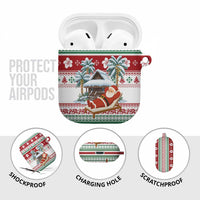 Maldives Christmas AirPods Case with Santa Claus Hammock Palm Trees and Tropical - Wonder Print Shop