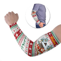Maldives Christmas Arm Sleeves with Santa Claus Hammock Palm Trees and Tropical - Wonder Print Shop