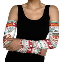 Maldives Christmas Arm Sleeves with Santa Claus Hammock Palm Trees and Tropical - Wonder Print Shop