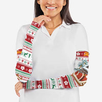 Maldives Christmas Arm Sleeves with Santa Claus Hammock Palm Trees and Tropical - Wonder Print Shop