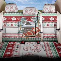 Maldives Christmas Back Car Seat Cover with Santa Claus Hammock Palm Trees and Tropical - Wonder Print Shop