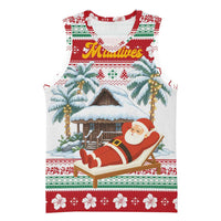 Maldives Christmas Basketball Jersey with Santa Claus Hammock Palm Trees and Tropical - Wonder Print Shop