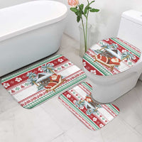 Maldives Christmas Bathroom Set with Santa Claus Hammock Palm Trees and Tropical - Wonder Print Shop
