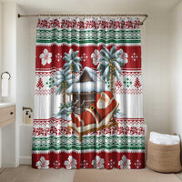 Maldives Christmas Bathroom Set with Santa Claus Hammock Palm Trees and Tropical - Wonder Print Shop