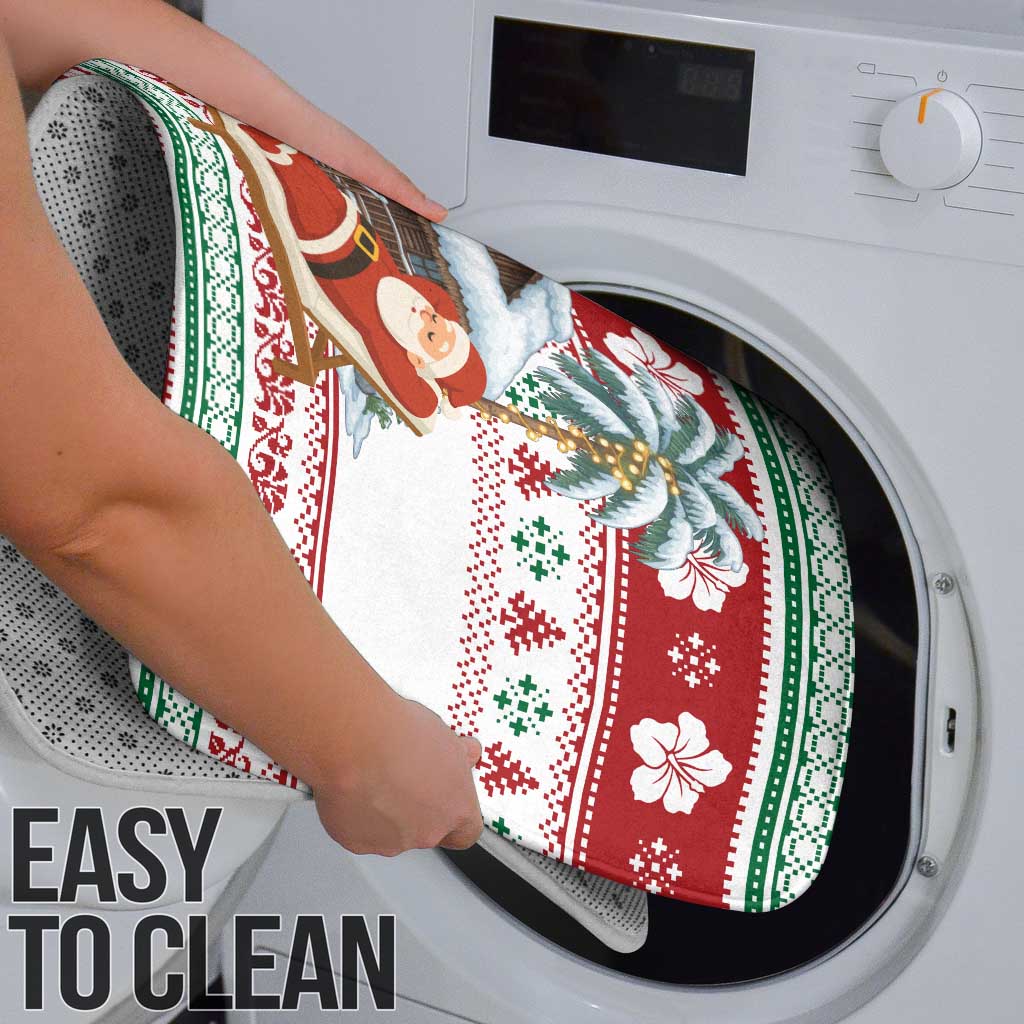 Maldives Christmas Bathroom Set with Santa Claus Hammock Palm Trees and Tropical - Wonder Print Shop