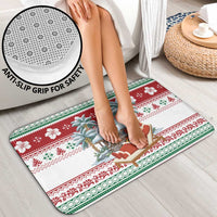 Maldives Christmas Bathroom Set with Santa Claus Hammock Palm Trees and Tropical - Wonder Print Shop