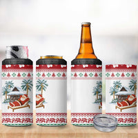 Maldives Christmas 4 in 1 Can Cooler Tumbler with Santa Claus Hammock Palm Trees and Tropical - Wonder Print Shop