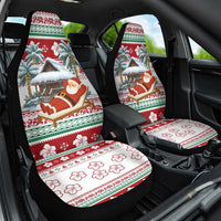 Maldives Christmas Car Seat Cover with Santa Claus Hammock Palm Trees and Tropical - Wonder Print Shop