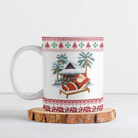 Maldives Christmas Ceramic Mug with Santa Claus Hammock Palm Trees and Tropical - Wonder Print Shop