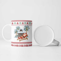 Maldives Christmas Ceramic Mug with Santa Claus Hammock Palm Trees and Tropical - Wonder Print Shop