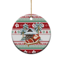 Maldives Christmas Ceramic Ornament with Santa Claus Hammock Palm Trees and Tropical - Wonder Print Shop