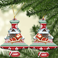 Maldives Christmas Ceramic Ornament with Santa Claus Hammock Palm Trees and Tropical - Wonder Print Shop