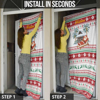 Maldives Christmas Door Cover with Santa Claus Hammock Palm Trees and Tropical - Wonder Print Shop