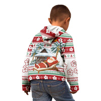 Maldives Christmas Kid Hoodie with Santa Claus Hammock Palm Trees and Tropical - Wonder Print Shop
