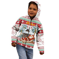 Maldives Christmas Kid Hoodie with Santa Claus Hammock Palm Trees and Tropical - Wonder Print Shop