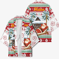 Maldives Christmas Kimono with Santa Claus Hammock Palm Trees and Tropical - Wonder Print Shop