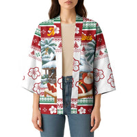 Maldives Christmas Kimono with Santa Claus Hammock Palm Trees and Tropical - Wonder Print Shop