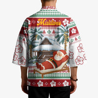 Maldives Christmas Kimono with Santa Claus Hammock Palm Trees and Tropical - Wonder Print Shop