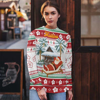 Maldives Christmas Ugly Christmas Sweater with Santa Claus Hammock Palm Trees and Tropical - Wonder Print Shop
