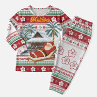Maldives Christmas Pajama Set with Santa Claus Hammock Palm Trees and Tropical - Wonder Print Shop