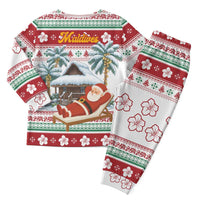 Maldives Christmas Pajama Set with Santa Claus Hammock Palm Trees and Tropical - Wonder Print Shop